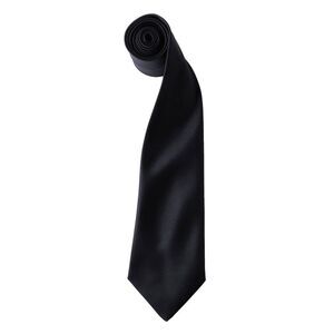 Premier Colors Mens Satin Clip Tie (Pack of 2) / Black